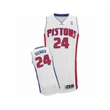 Men's Adidas Detroit Pistons #24 Mateen Cleaves Authentic White Home NBA Jersey