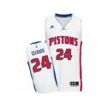 Men's Adidas Detroit Pistons #24 Mateen Cleaves Swingman White Home NBA Jersey