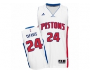 Men's Adidas Detroit Pistons #24 Mateen Cleaves Swingman White Home NBA Jersey