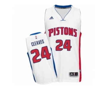 Men's Adidas Detroit Pistons #24 Mateen Cleaves Swingman White Home NBA Jersey