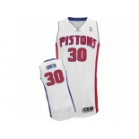 Men's Adidas Detroit Pistons #30 Joe Smith Authentic White Home NBA Jersey