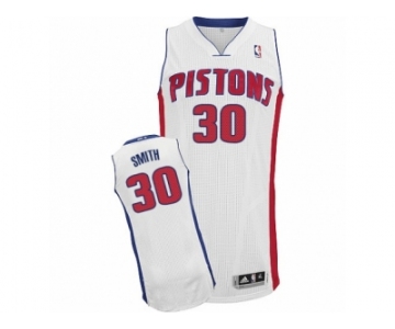 Men's Adidas Detroit Pistons #30 Joe Smith Authentic White Home NBA Jersey