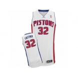 Men's Adidas Detroit Pistons #32 Christian Laettner Authentic White Home NBA Jersey