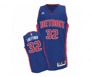 Men's Adidas Detroit Pistons #32 Christian Laettner Swingman Royal Blue Road NBA Jersey