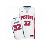 Men's Adidas Detroit Pistons #32 Christian Laettner Swingman White Home NBA Jersey