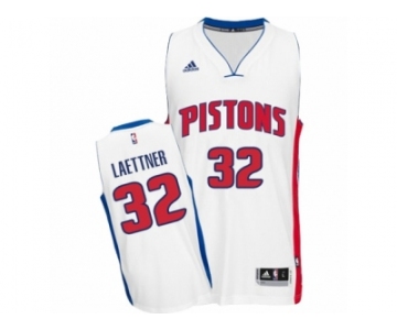 Men's Adidas Detroit Pistons #32 Christian Laettner Swingman White Home NBA Jersey