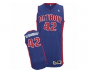 Men's Adidas Detroit Pistons #42 Jerry Stackhouse Authentic Royal Blue Road NBA Jersey