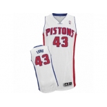 Men's Adidas Detroit Pistons #43 Grant Long Authentic White Home NBA Jersey