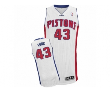 Men's Adidas Detroit Pistons #43 Grant Long Authentic White Home NBA Jersey