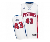 Men's Adidas Detroit Pistons #43 Grant Long Swingman White Home NBA Jersey