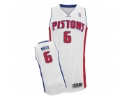 Men's Adidas Detroit Pistons #6 Terry Mills Authentic White Home NBA Jersey