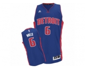 Men's Adidas Detroit Pistons #6 Terry Mills Swingman Royal Blue Road NBA Jersey