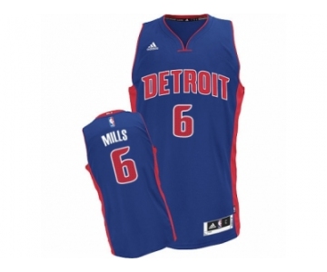 Men's Adidas Detroit Pistons #6 Terry Mills Swingman Royal Blue Road NBA Jersey