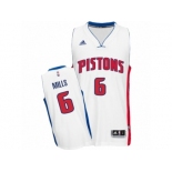 Men's Adidas Detroit Pistons #6 Terry Mills Swingman White Home NBA Jersey