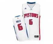 Men's Adidas Detroit Pistons #6 Terry Mills Swingman White Home NBA Jersey