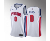 Men's Detroit Pistons #0 Jalen Duren 2022 Draft White Basketball Stitched Jersey