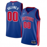 Men's Detroit Pistons #00 Ron Holland II Blue 2024 Icon Edition Stitched Jersey