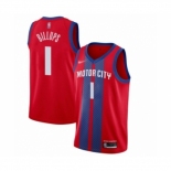 Men's Detroit Pistons #1 Chauncey Billups Swingman Red Basketball Jersey 2019-20 City Edition