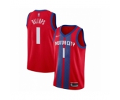 Men's Detroit Pistons #1 Chauncey Billups Swingman Red Basketball Jersey 2019-20 City Edition