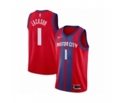 Men's Detroit Pistons #1 Reggie Jackson Swingman Red Basketball Jersey 2019-20 City Edition