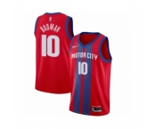 Men's Detroit Pistons #10 Dennis Rodman Swingman Red Basketball Jersey 2019-20 City Edition