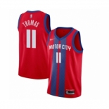 Men's Detroit Pistons #11 Isiah Thomas Swingman Red Basketball Jersey 2019-20 City Edition