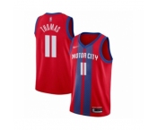 Men's Detroit Pistons #11 Isiah Thomas Swingman Red Basketball Jersey 2019-20 City Edition