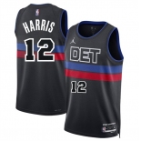 Men's Detroit Pistons #12 Tobias Harris Black 2024 Statement Edition Stitched Basketball Jersey