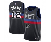 Men's Detroit Pistons #12 Tobias Harris Black 2024 Statement Edition Stitched Basketball Jersey