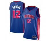 Men's Detroit Pistons #12 Tobias Harris Blue 2024 Icon Edition Stitched Jersey