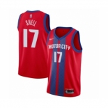 Men's Detroit Pistons #17 Tony Snell Swingman Red Basketball Jersey 2019-20 City Edition