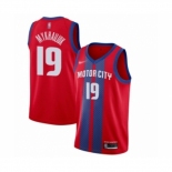 Men's Detroit Pistons #19 Sviatoslav Mykhailiuk Swingman Red Basketball Jersey 2019-20 City Edition