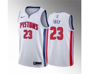 Men's Detroit Pistons #23 Jaden Ivey 2022 Draft White Basketball Stitched Jersey