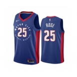 Men's Detroit Pistons #25 Derrick Rose Navy Motor City Edition 2020-21 Stitched Basketball Jersey