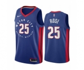 Men's Detroit Pistons #25 Derrick Rose Navy Motor City Edition 2020-21 Stitched Basketball Jersey