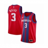 Men's Detroit Pistons #3 Ben Wallace Swingman Red Basketball Jersey 2019-20 City Edition