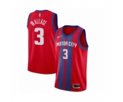 Men's Detroit Pistons #3 Ben Wallace Swingman Red Basketball Jersey 2019-20 City Edition