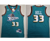 Men's Detroit Pistons #33 Grant Hill Swingman Green Throwback Adidas Jersey