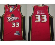 Men's Detroit Pistons #33 Grant Hill Swingman Red Throwback Adidas Jersey