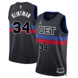 Men's Detroit Pistons #34 Bobi Klintman Black 2024 Statement Edition Stitched Jersey