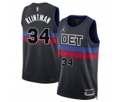 Men's Detroit Pistons #34 Bobi Klintman Black 2024 Statement Edition Stitched Jersey