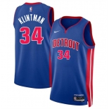 Men's Detroit Pistons #34 Bobi Klintman Blue 2024 Icon Edition Stitched Jersey