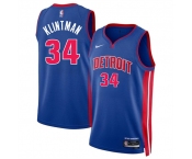 Men's Detroit Pistons #34 Bobi Klintman Blue 2024 Icon Edition Stitched Jersey