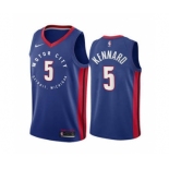 Men's Detroit Pistons #5 Luke Kennard Navy Motor City Edition 2020-21 Stitched Basketball Jersey