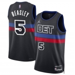 Men's Detroit Pistons #5 Malik Beasley Black 2024 Statement Edition Stitched Jersey