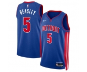 Men's Detroit Pistons #5 Malik Beasley Blue 2024 Icon Edition Stitched Jersey