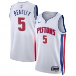 Men's Detroit Pistons #5 Malik Beasley White 2024 Association Edition Stitched Jersey