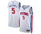 Men's Detroit Pistons #5 Ron Holland II White 2024 Draft Association Edition Stitched Jersey