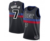 Men's Detroit Pistons #7 Wendell Moore Jr Black 2024 Statement Edition Stitched Jersey