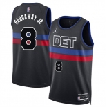 Men's Detroit Pistons #8 Tim Hardaway Jr Black 2024 Statement Edition Stitched Jersey